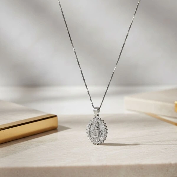 Colar Mandala Cravejado Nossa Senhora Aparecida