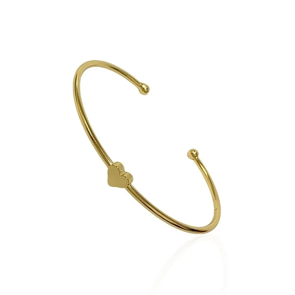 Bracelete Aro Liso Coração Fechado Centro
