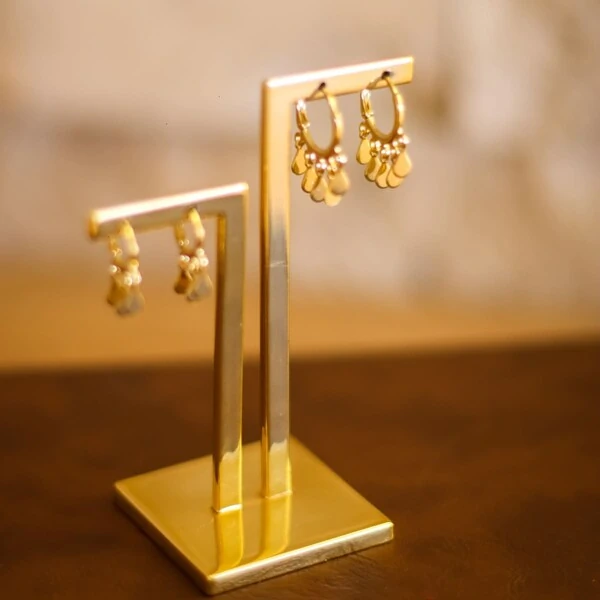 Argola Pequena Pingente 5 Gotinhas Placa