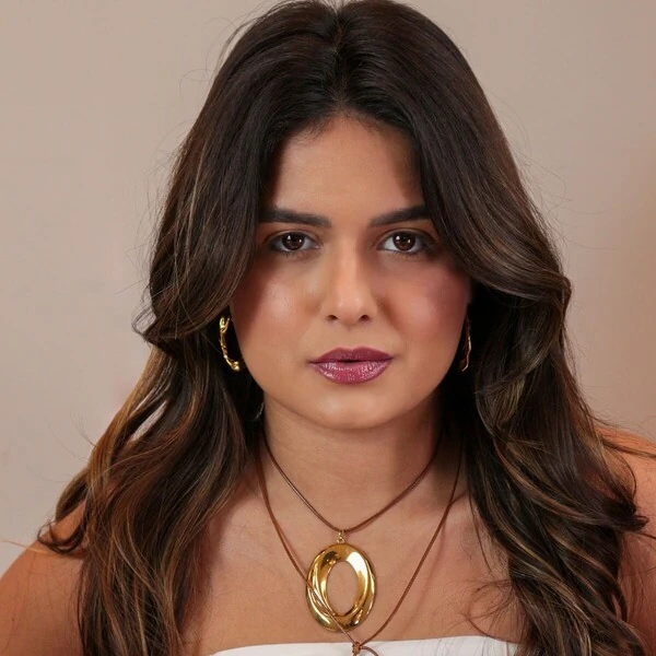 Brinco Médio Aço Oval Vazado Orgânico