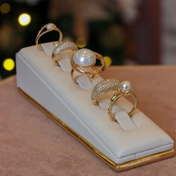 Anel Vazado Pérola Regulável