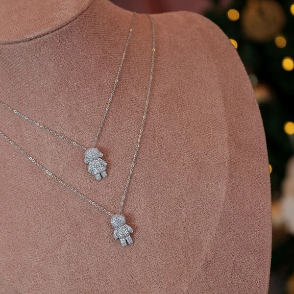 Colar Corrente Cadeado Menina Cravejado