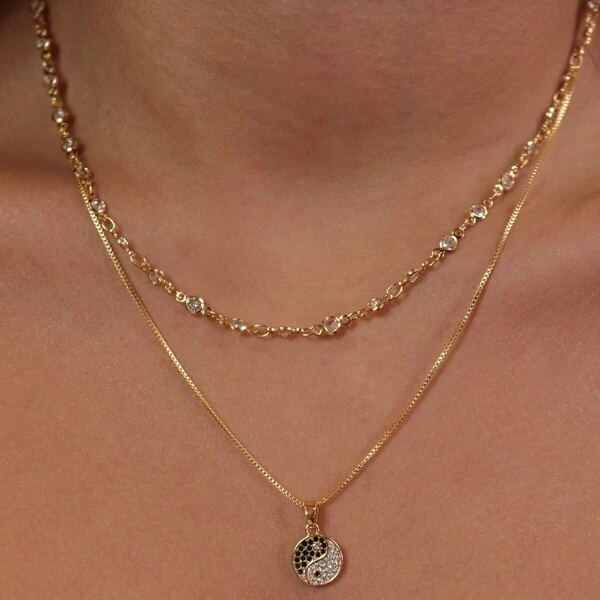 Colar Yin Yang com Zircônias