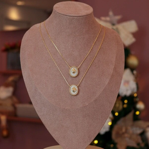 Escapulário Sagrado Coração Resinado Madrepérola