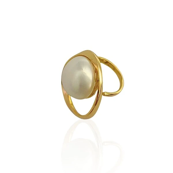 Anel Vazado Pérola Regulável
