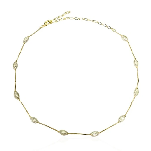 Choker Veneziana Pérolas Barrocas