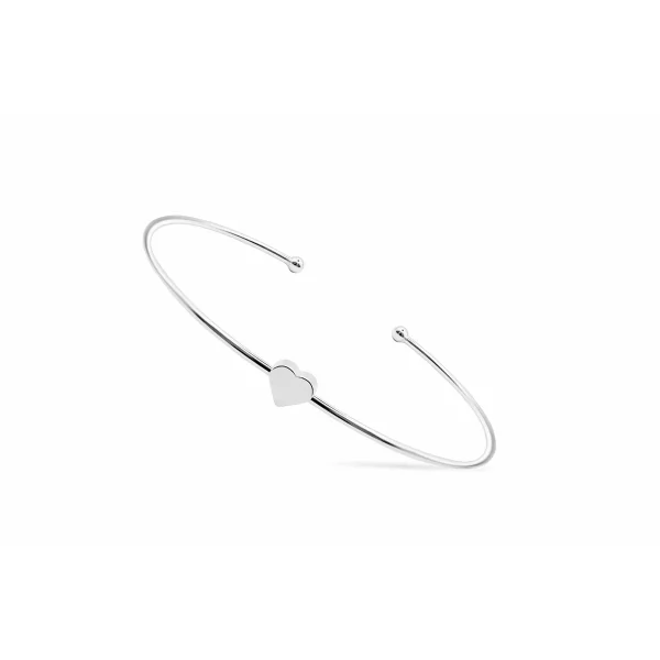 Bracelete Aro Liso Coração Fechado Centro