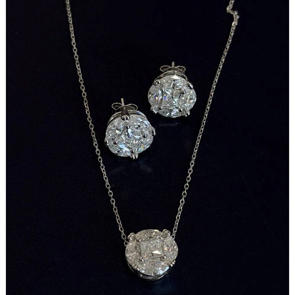 Foto Brinco Prata 925 Ilusion Classic Moissanite 10 mm
