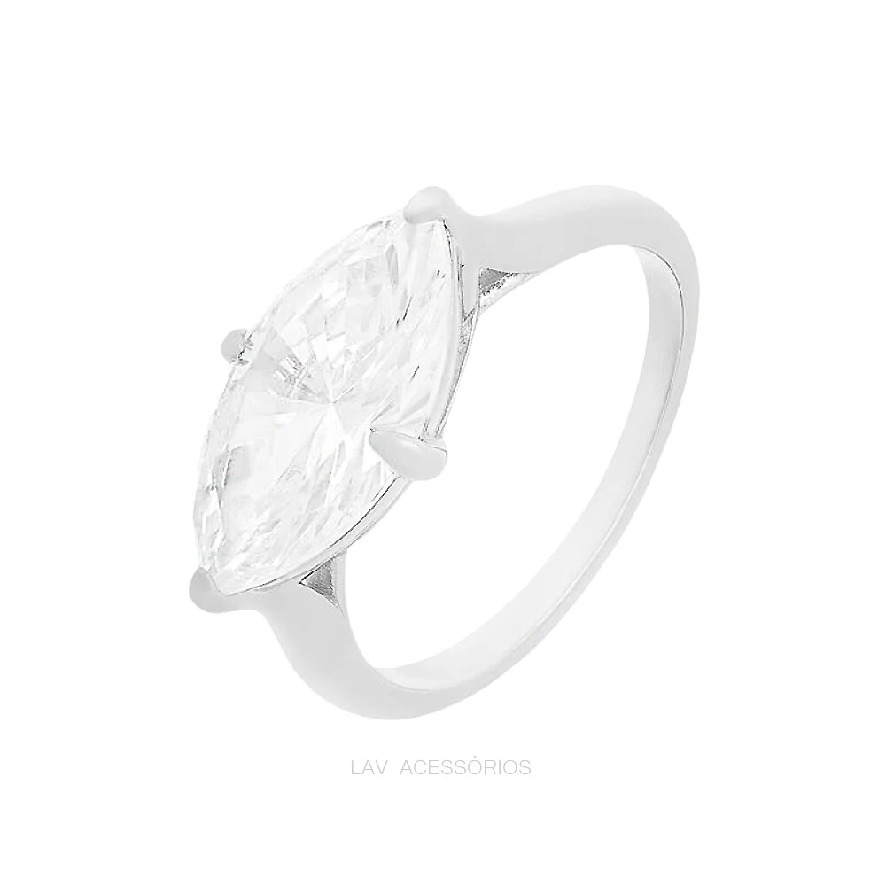 FotoAnel Prata 925 Dedinho Navete Rodio