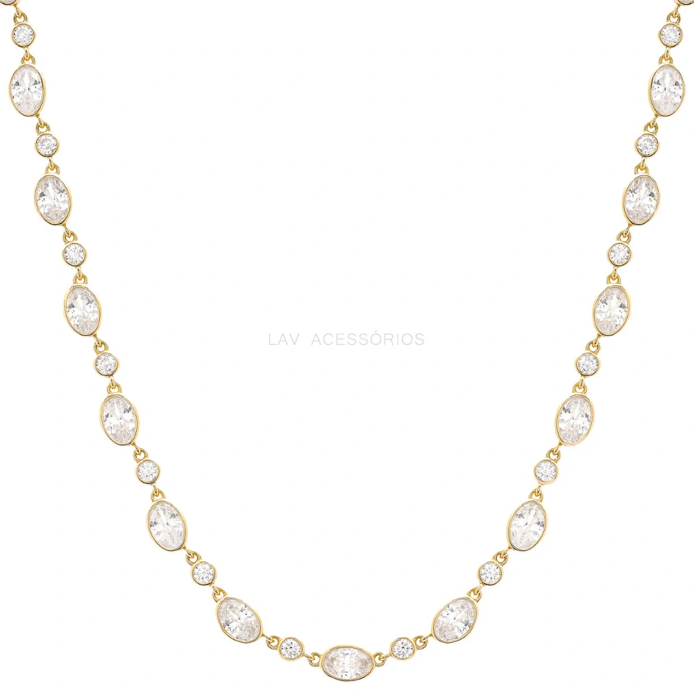 FotoColar Prata 925 Riviera Inglesa Bianca Shine Ouro