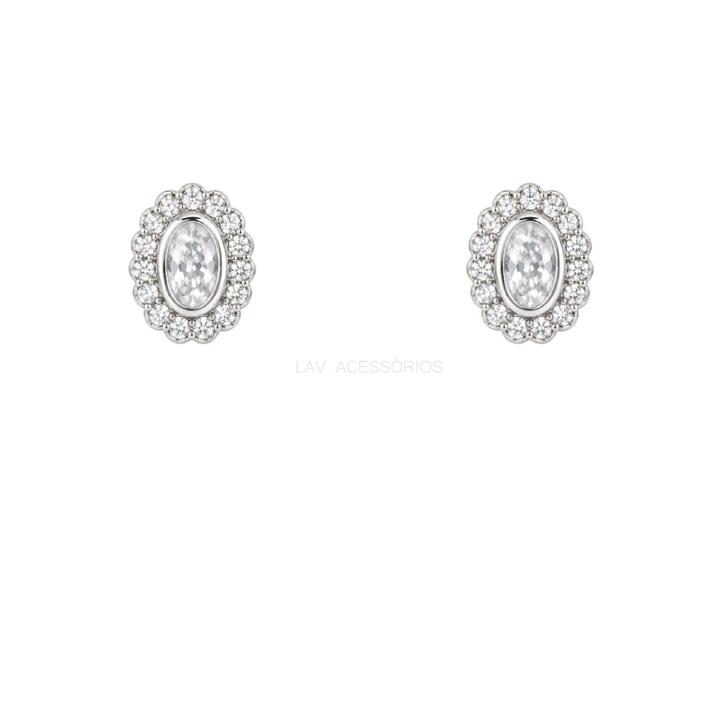 Foto Brinco Prata 925 Vintage Kate Moissanite