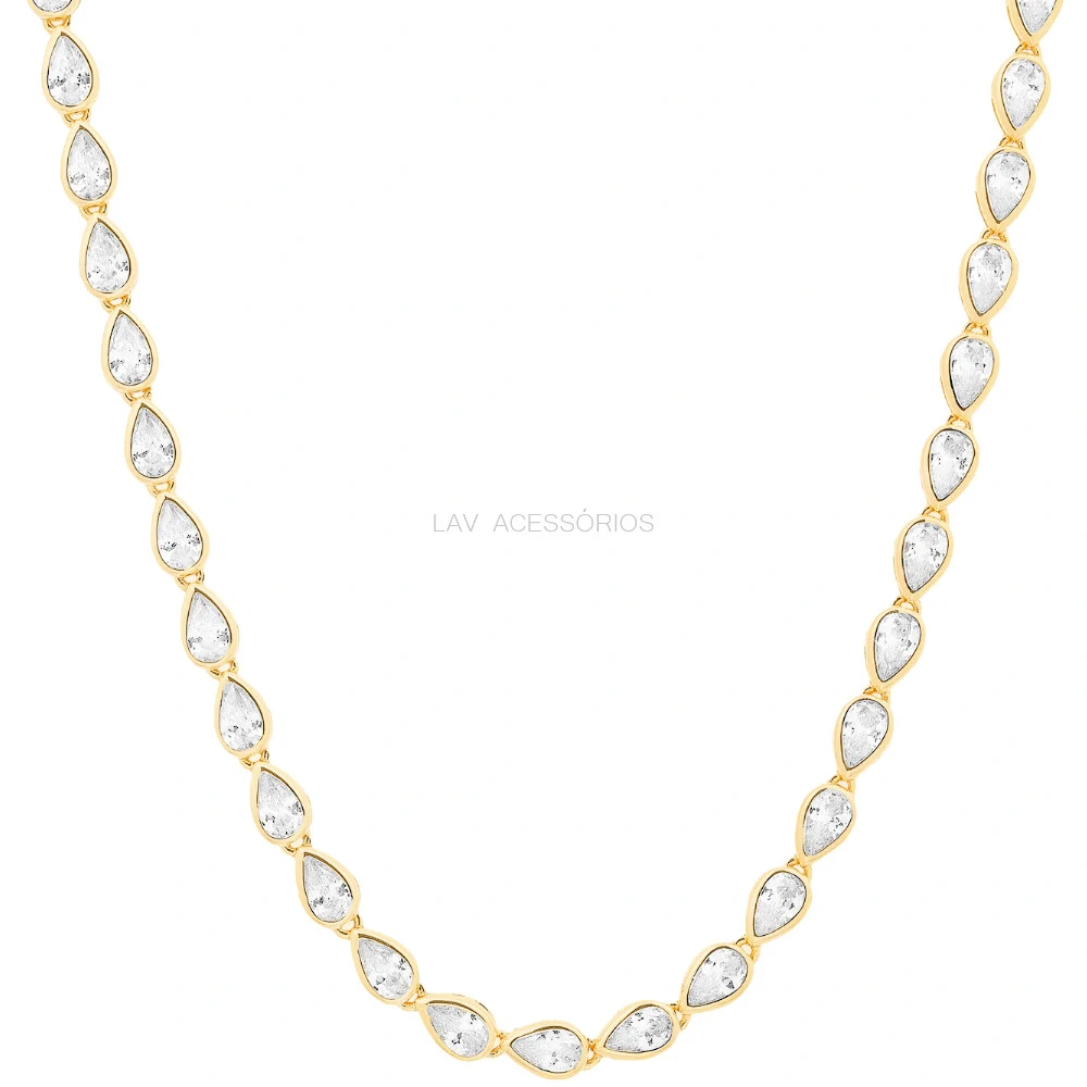 FotoColar Prata 925 Riviera Inglesa Gotinhas 3 mm Ouro