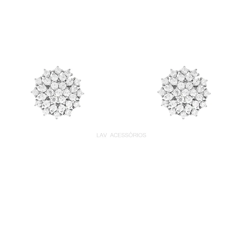 FotoBrinco Prata 925 Solitário Fancy Chuveiro Moissanite