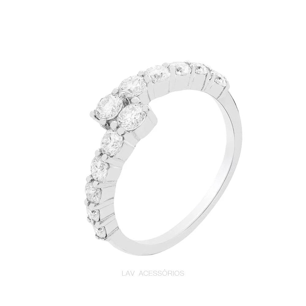 FotoAnel Prata 925 Hug Shine Degrade Moissanite