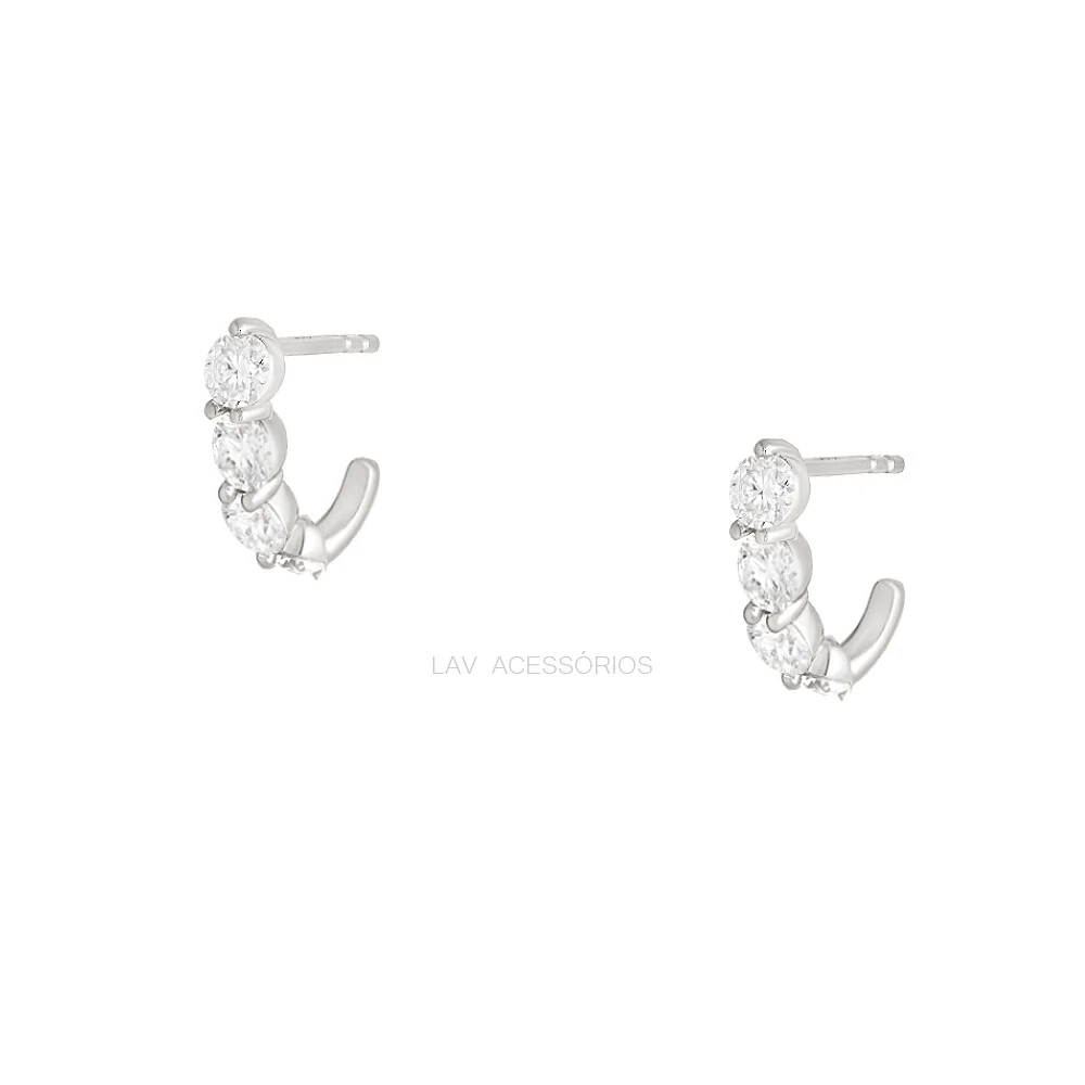 Foto Brinco Prata 925 Shine Hook Moissanite P