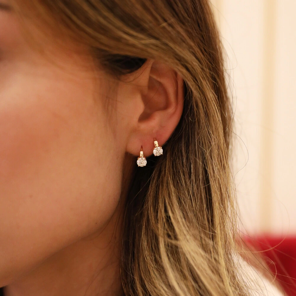 FotoArgolinha Prata 925 Ponto de Luz Moissanite 5mm 0.5ct Ouro