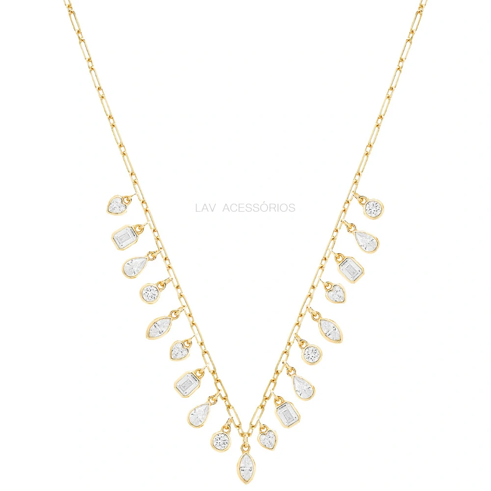 FotoColar Prata 925 Corrente Cartier Pins Cravação Inglesa