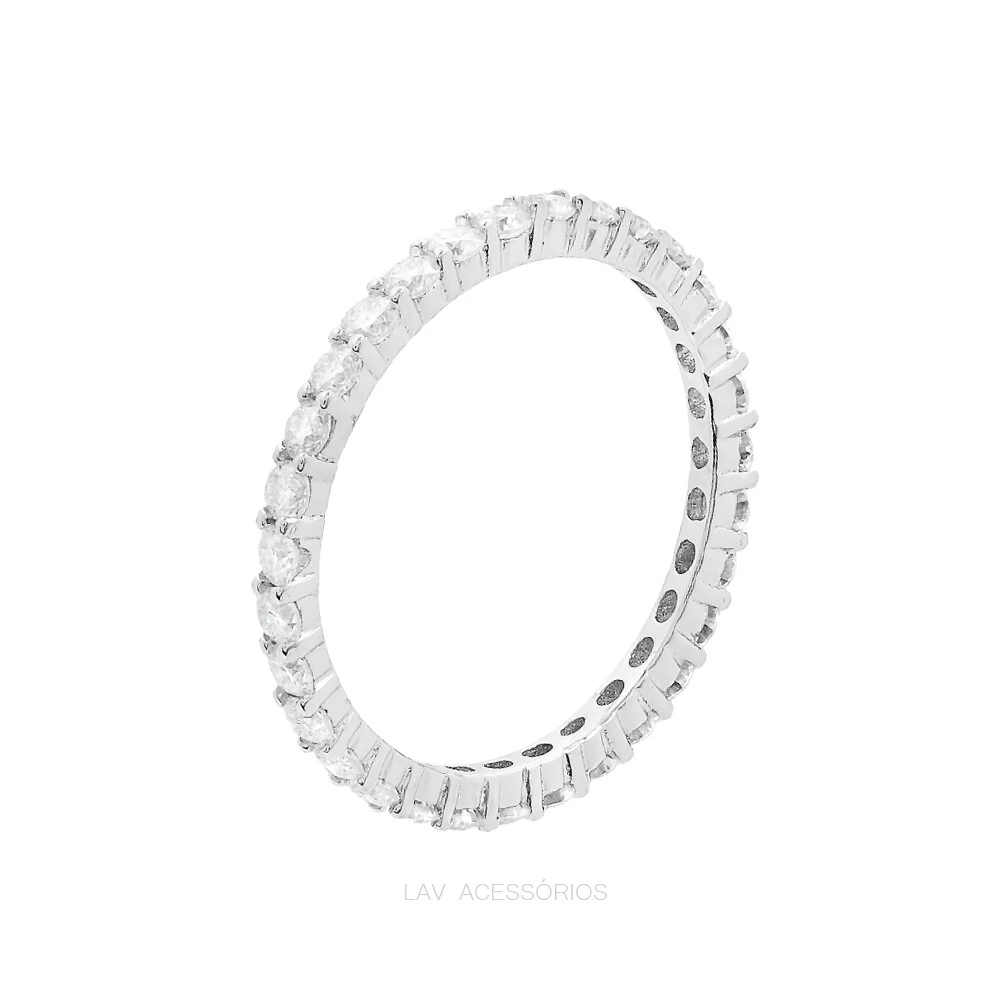 FotoAnel Prata 925 Dedinho Slim Moissanite