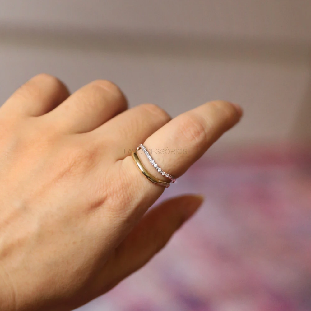 FotoAnel Wave Slim Liso Ouro