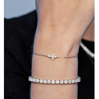 Pulseira Prata 925 Cruz Delicada Moissanite