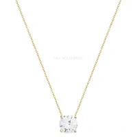 Colar Prata 925 Ponto de Luz Moissanite 8 mm Ouro