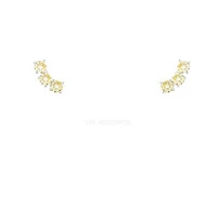 Brinco Prata 925 Trio Pontos de Luz 3 mm Yellow Fancy