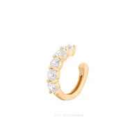 Piercing Fake Prata 925 Cravejado 3 mm Ouro