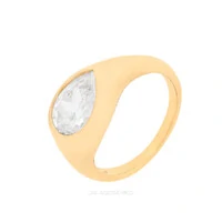 Anel Prata 925 Dedinho Bold Gota Inglesa Ouro