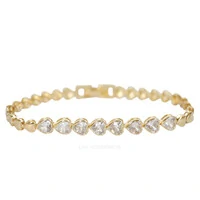 Pulseira Riviera Corações Multi Pontos de Luz Ouro