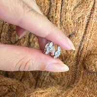 Argolinha Prata 925 Tri Stones Cristal