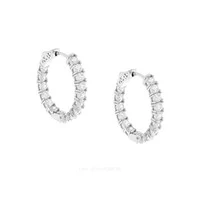 Brinco Argola Prata 925 3 mm Cravejada 2,5 mm