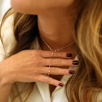 Colar Prata 925 Gravatinha Mini Medalhas Shine Ouro