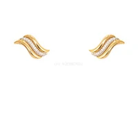 Brinco Waves Gomos Pave Ouro
