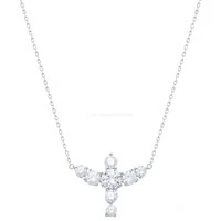 Colar Prata 925 Espírito Santo Pedras Moissanites