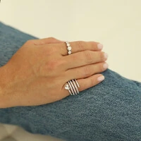 Anel Prata 925 Espiral Cravejado Detalhe Coração