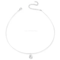 Colar Prata 925 Invisible Gota Moissanite