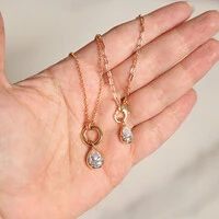 Pingente Prata 925 Gotinha 9x5 Moissanite Ouro