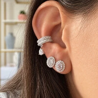 Brinco Prata 925 Vintage Kate Moissanite