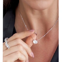 Colar Prata 925 Tiff Solitário Moissanite 8x12 mm