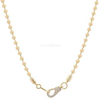 Colar Prata 925 Bolinhas Bold Fecho Cravejado Ouro - 45 cm