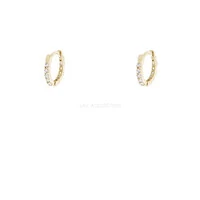 Argolinha Prata 925 Cravejada 1mm Ouro
