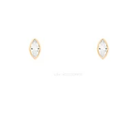 Brinco Prata 925 Navete Inglesa Ouro