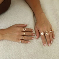 Anel Prata 925 Wrap Cravação Inglesa Gotas