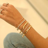 Pulseira Prata 925 Riviera New Baguetes Ouro