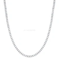 Colar Prata 925 Riviera 4 Garras Moissanites 2,5 mm - 42 cm