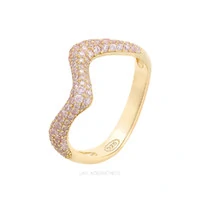 Anel Prata 925 Waves Cravejado Kunzita Ouro