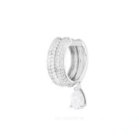 Piercing Fake Prata 925 Duplo Cravejado Gota