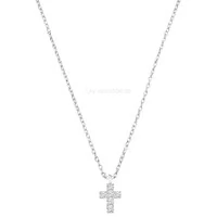 Colar Prata 925 Cruz Delicada Moissanite