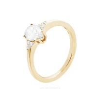 Anel Prata 925 Sophie Gota Cristal Ouro