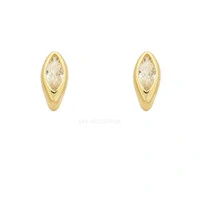 Brinco Hold Navete Cristal Ouro